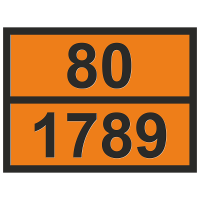 Табличка опасный груз 80-1789 Соляная кислота
