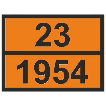 Табличка опасный груз 23-1954 Газ сжатый легковоспламеняющийся, н.у.к.